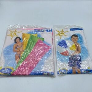 INTEX The Wet Set Swim Pool Air Mat Raft Float 72"X27" And Beach Ball 51cm 2002